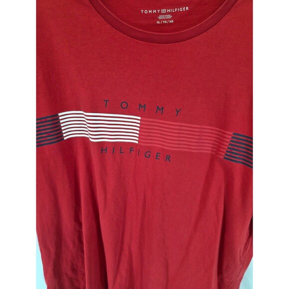 Tommy Hilfiger Men's 100% Cotton Graphic T-Shirts Red XL - Picture 3 of 7